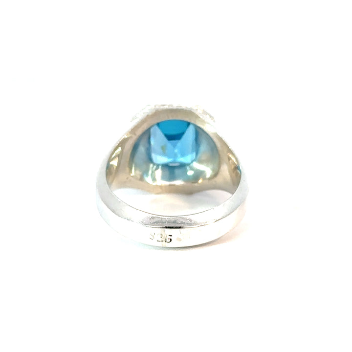 Topaz Royale Luminescence Sterling Silver Men Ring | US Size 10