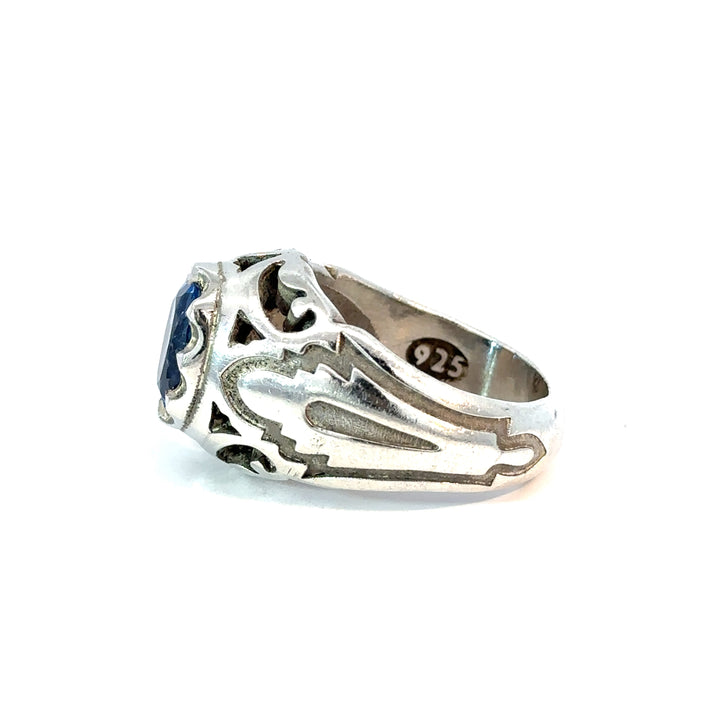 Antique Topaz Elegance Sterling Silver Men Ring | US Size 9.5