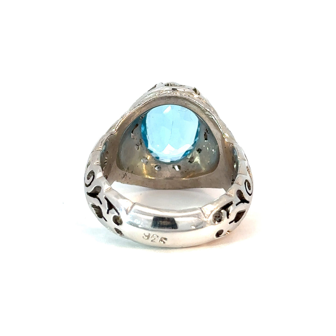 Topaz Twilight Brilliance Sterling Silver Men Ring | US Size 9