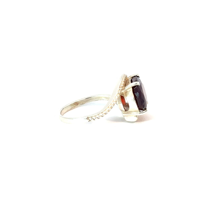 Timeless Garnet Solitaire Sterling Silver Women Ring | US Size 8
