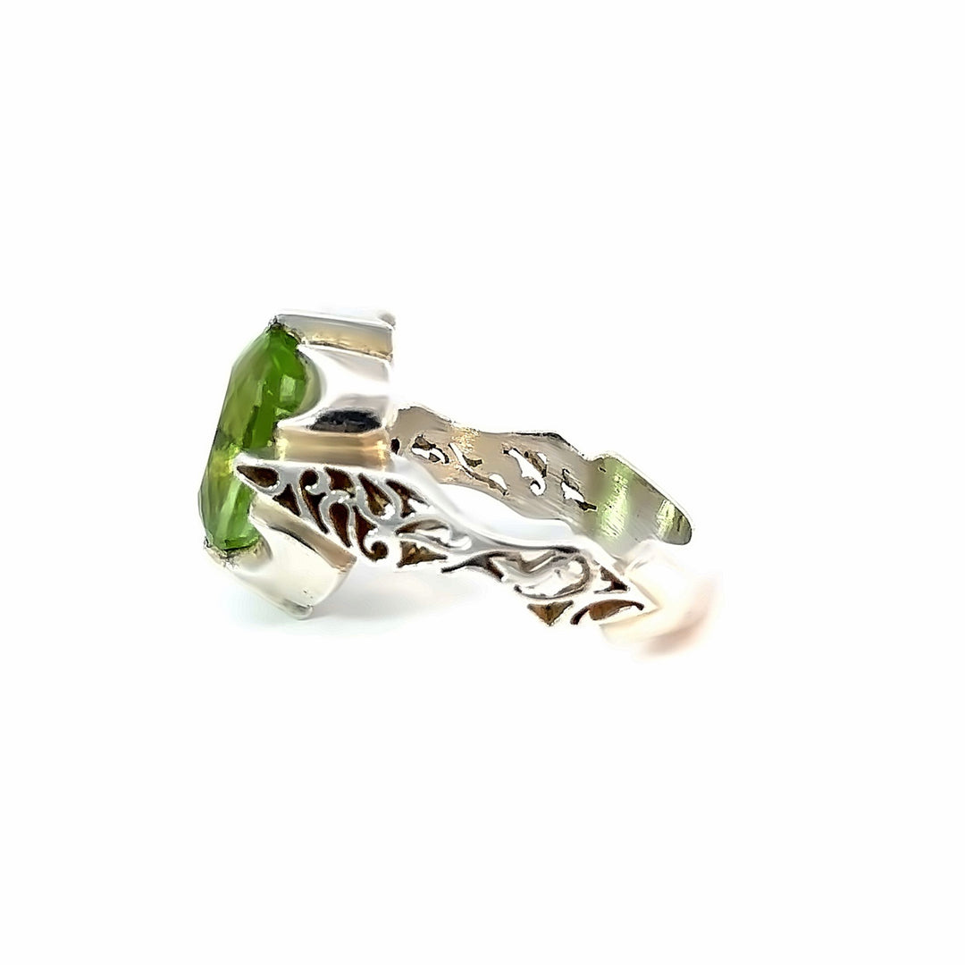 Enigma of Peridot Sterling Silver Women Ring | US Size 10.75