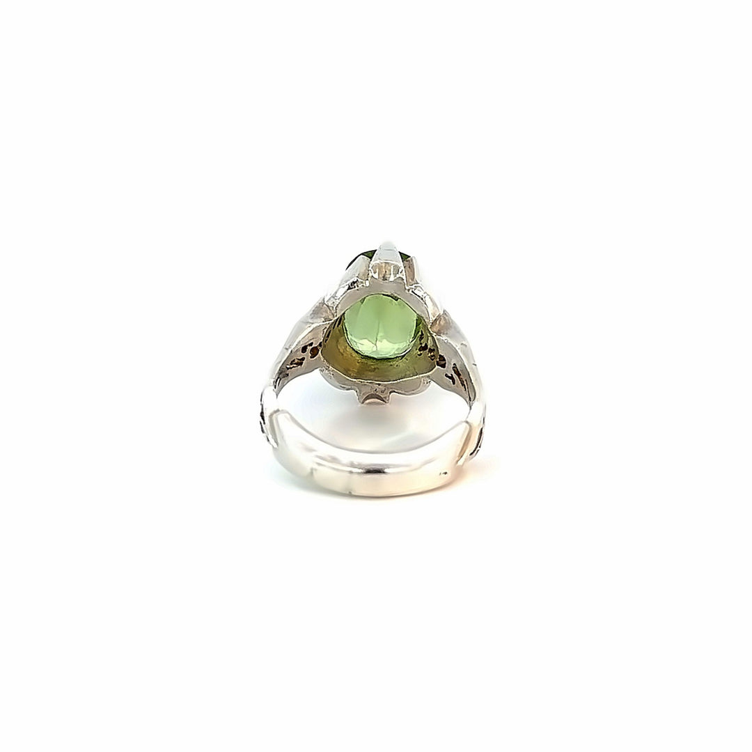 Enigma of Peridot Sterling Silver Women Ring | US Size 10.75