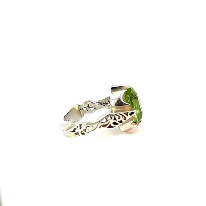 Enigma of Peridot Sterling Silver Women Ring | US Size 10.75