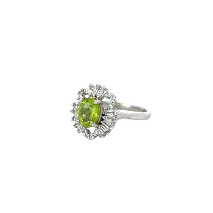 Peridot Paradise Cubic Zirconia Sterling Silver Women Ring