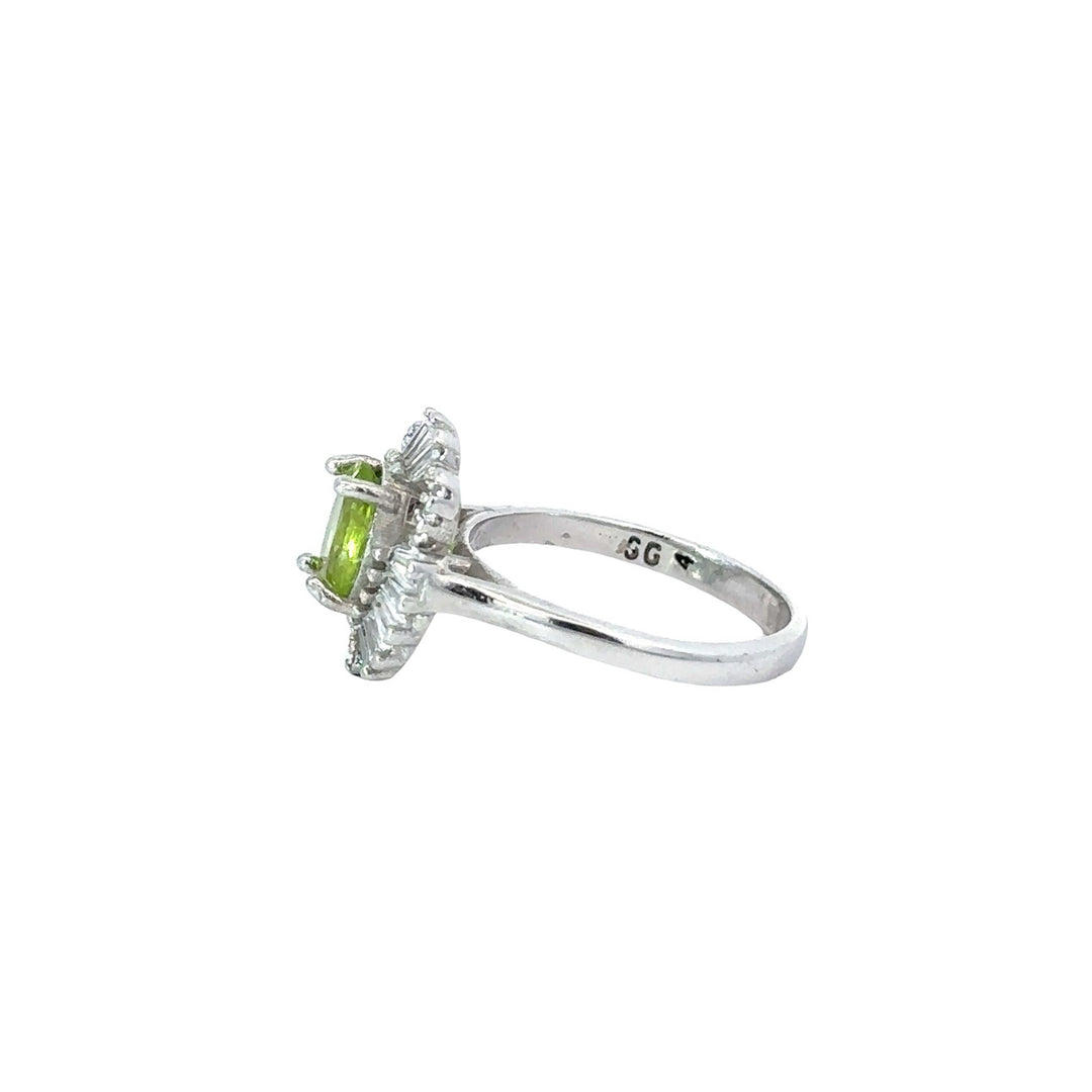 Peridot Paradise Cubic Zirconia Sterling Silver Women Ring