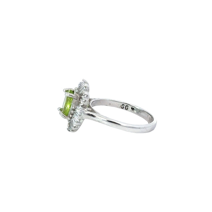 Peridot Paradise Cubic Zirconia Sterling Silver Women Ring