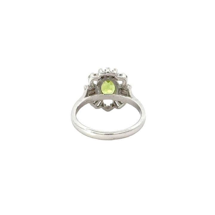Peridot Paradise Cubic Zirconia Sterling Silver Women Ring