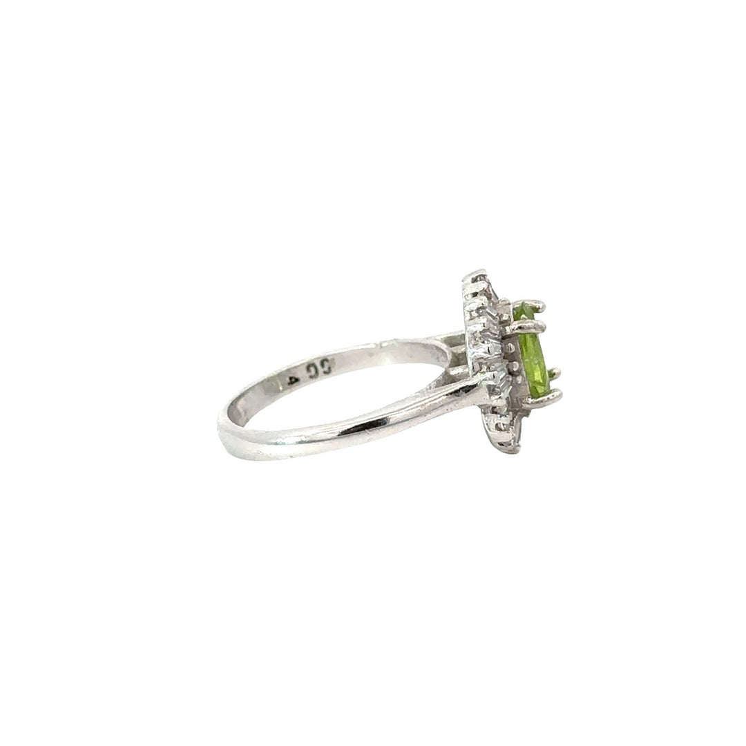 Peridot Paradise Cubic Zirconia Sterling Silver Women Ring