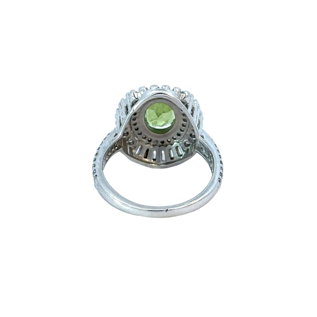 Royal Peridot Cubic Zirconia Sterling Silver Women Ring | US Size 6.25