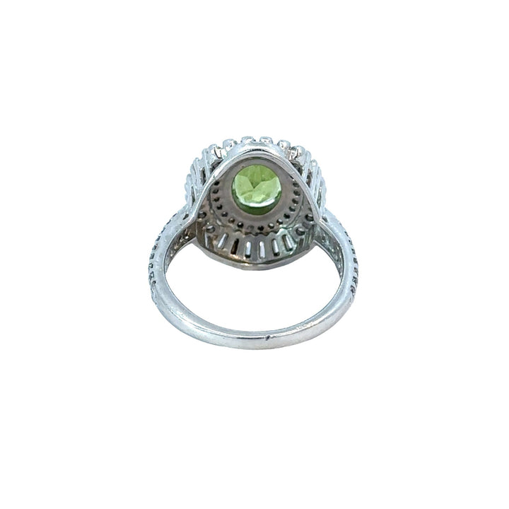 Royal Peridot Cubic Zirconia Sterling Silver Women Ring
