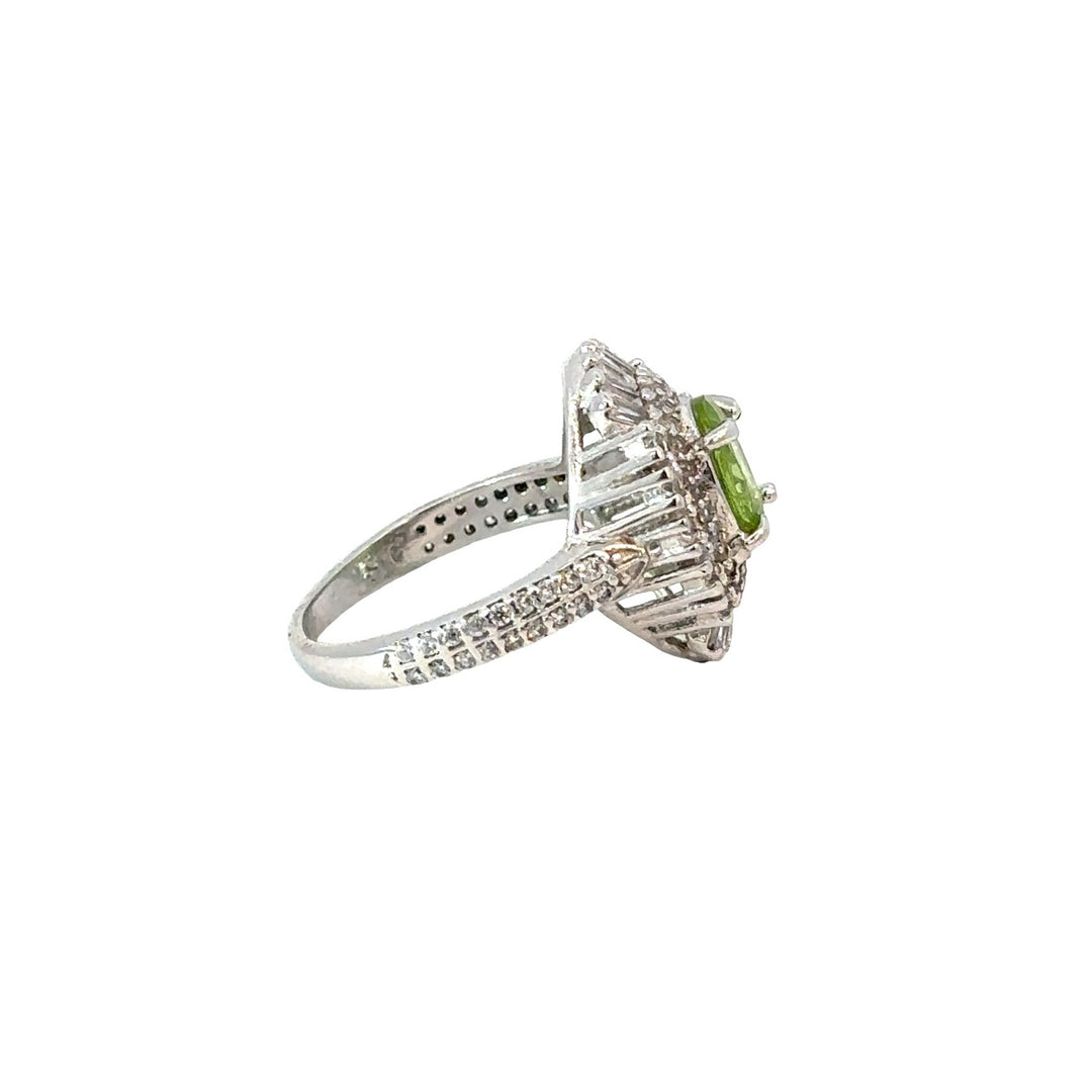 Royal Peridot Cubic Zirconia Sterling Silver Women Ring | US Size 6.25