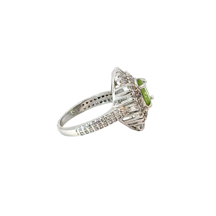 Royal Peridot Cubic Zirconia Sterling Silver Women Ring