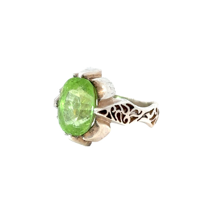 Enigma of Peridot Sterling Silver Women Ring | US Size 10.75