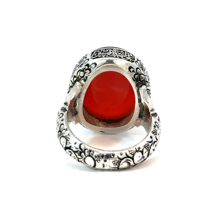 Khorasani Aqeeq Sterling Silver Ring | US Size 10.5