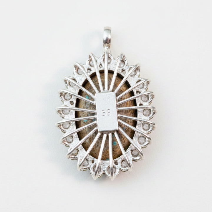 Mehrzan Turquoise Zirconia Sterling Silver Pendant