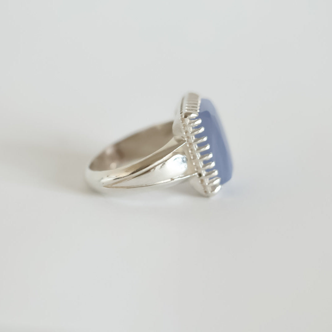 Qamarayn Al Basirah Yemeni Aqeeq Sterling Silver Ring