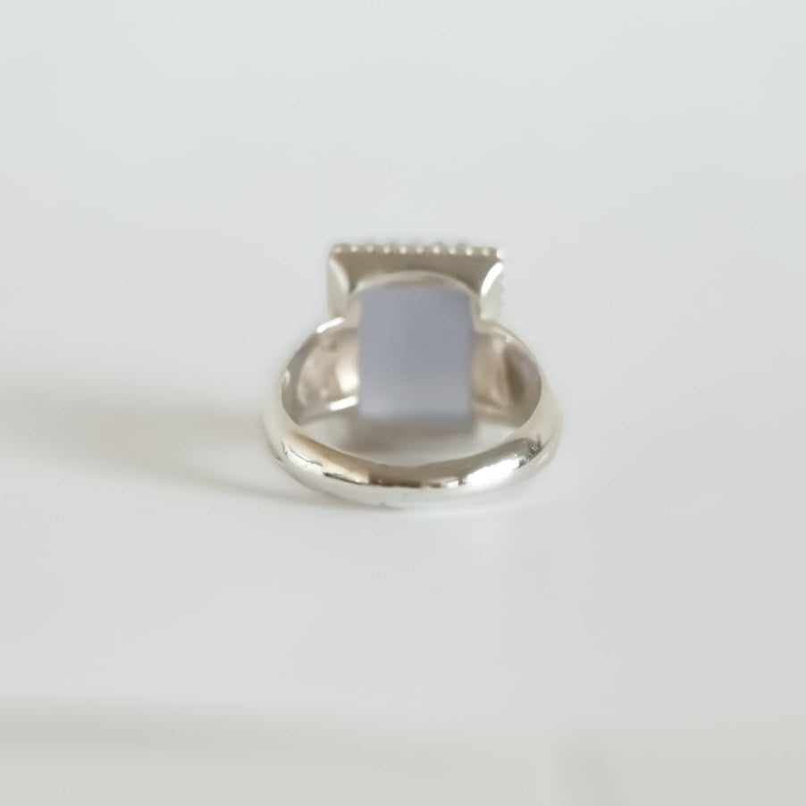 Qamarayn Al Basirah Yemeni Aqeeq Sterling Silver Ring