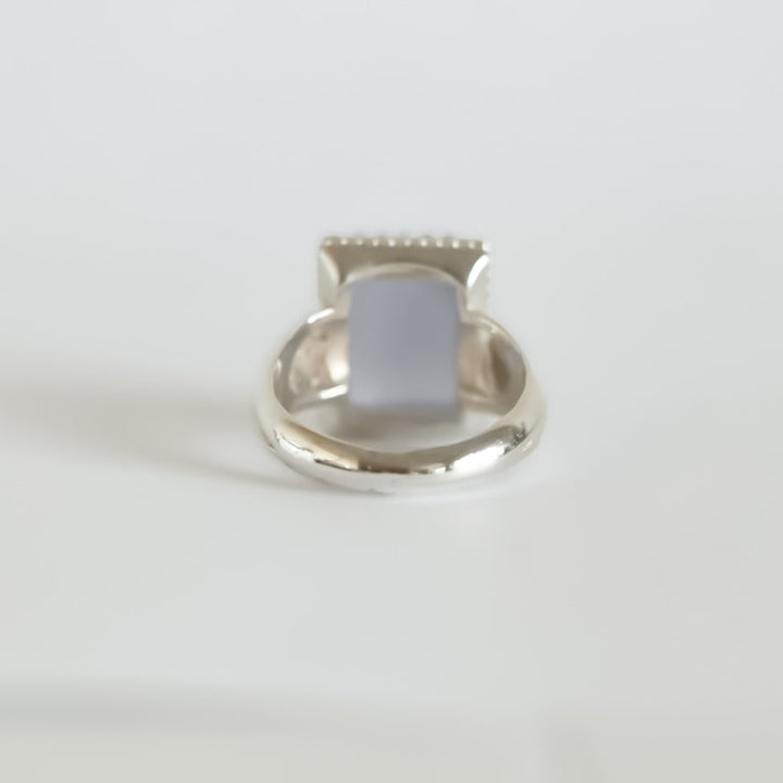 Qamarayn Al Basirah Yemeni Aqeeq Sterling Silver Ring
