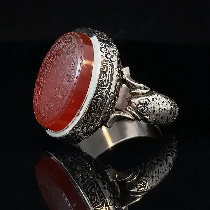 Khorasani Aqeeq Sterling Silver Ring | US Size 10.5