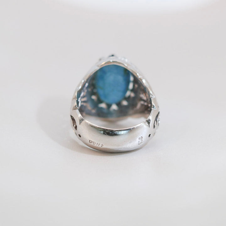 Azrak Al Noor Neyshabur Turquoise (Feroza) Sterling Silver Ring