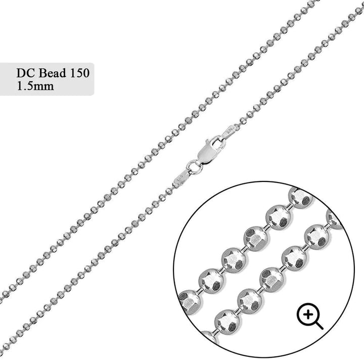 Diamond Cut Bead Chain | Sterling Silver 925