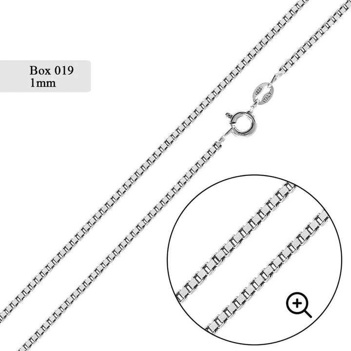 Sterling Silver Italian Box Chain 1mm