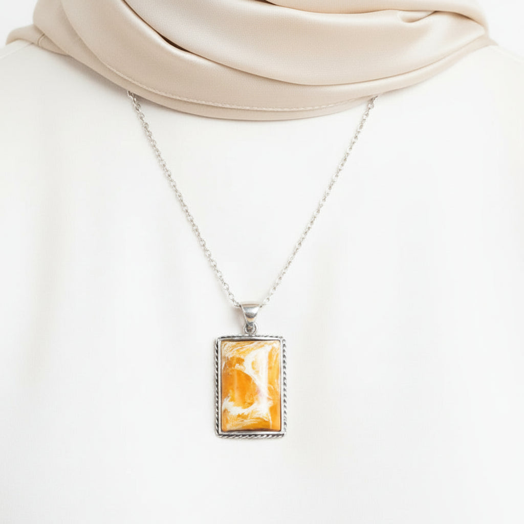 Anbar Al-Fajr (Amber) Sterling Silver Pendant