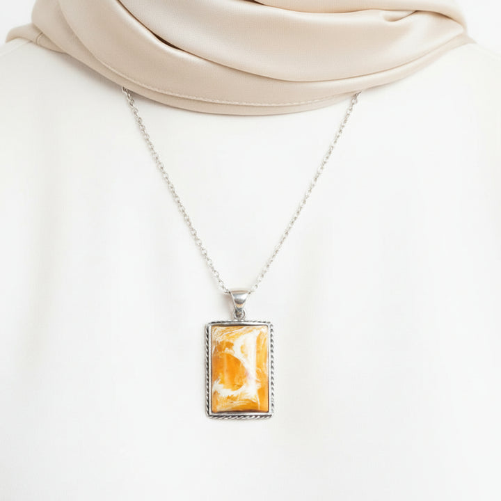 Anbar Al-Fajr (Amber) Sterling Silver Pendant