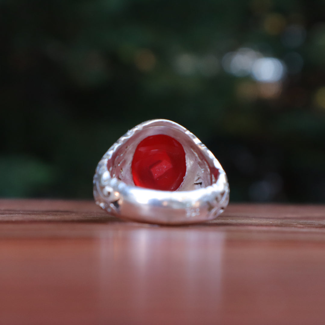 Nour Al Shams Yemeni Aqeeq Sterling Silver Ring