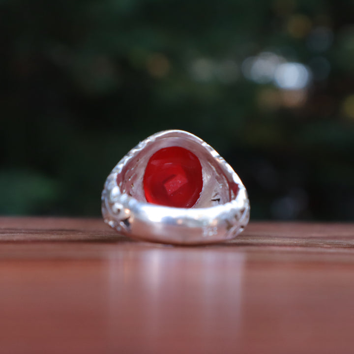 Nour Al Shams Yemeni Aqeeq Sterling Silver Ring