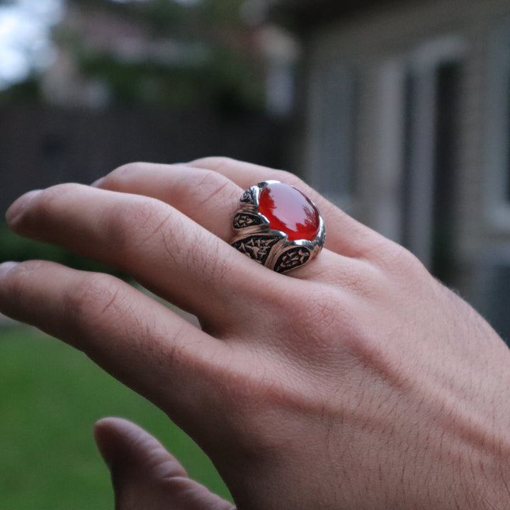 Malikat al-Yaman Yemeni Aqeeq (Agate) Sterling Silver Ring