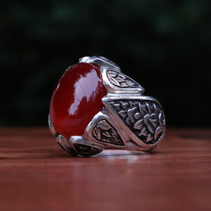 Malikat al-Yaman Yemeni Aqeeq (Agate) Sterling Silver Ring