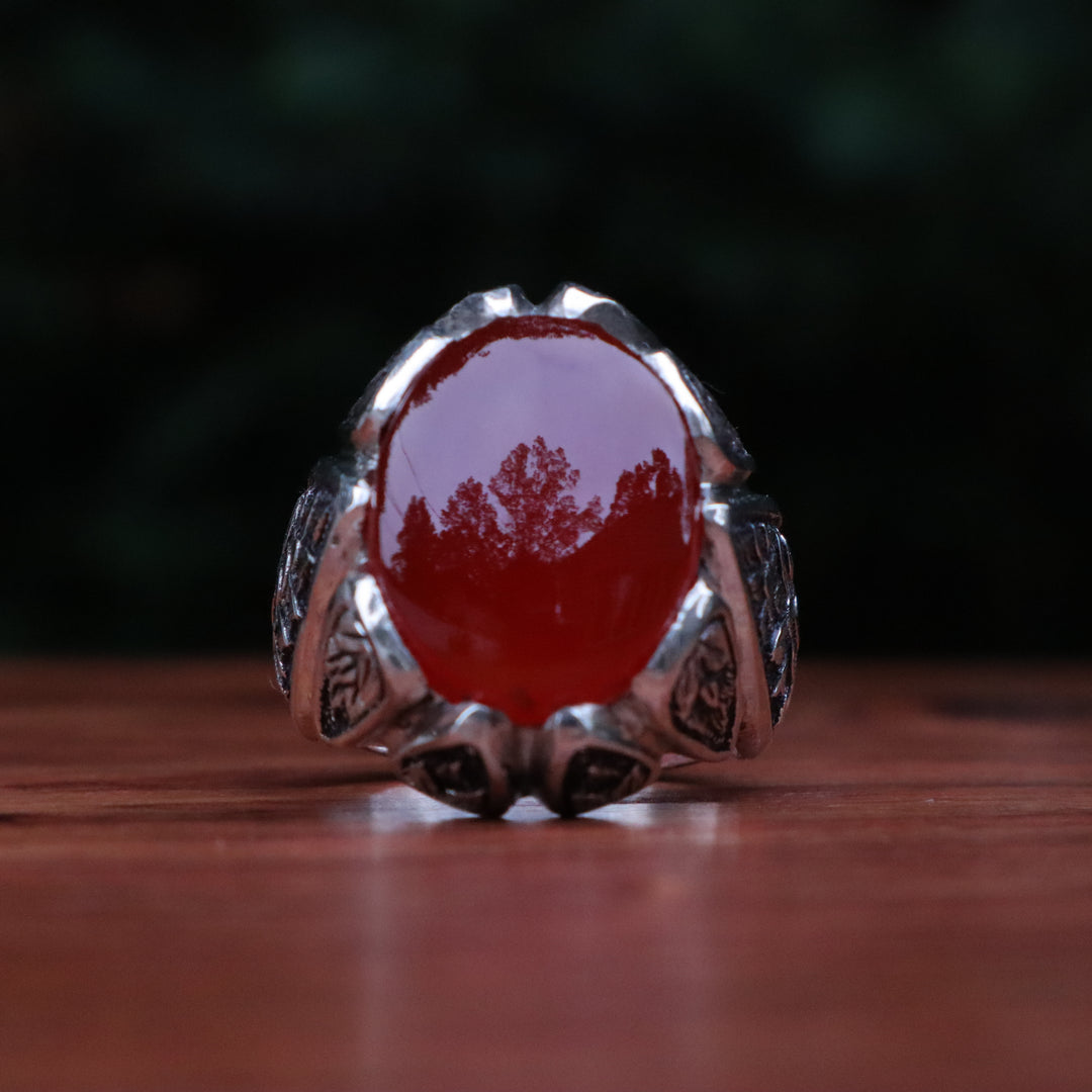 Malikat al-Yaman Yemeni Aqeeq (Agate) Sterling Silver Ring