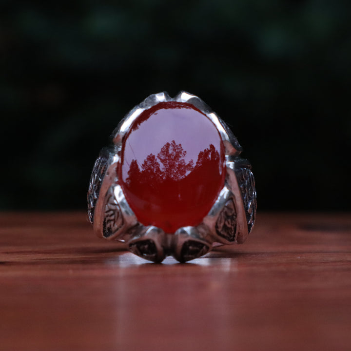 Malikat al-Yaman Yemeni Aqeeq (Agate) Sterling Silver Ring