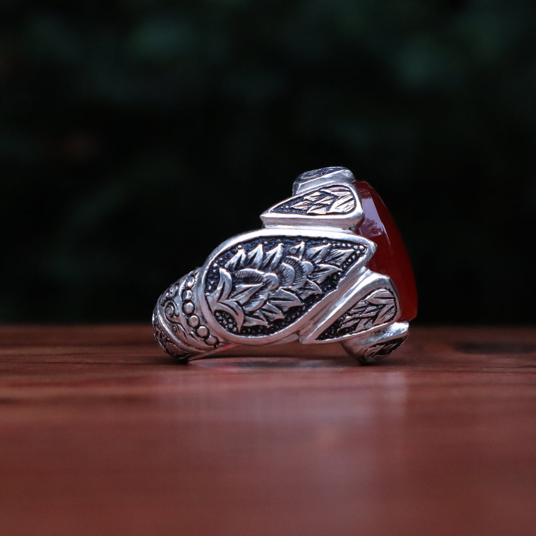 Malikat al-Yaman Yemeni Aqeeq (Agate) Sterling Silver Ring