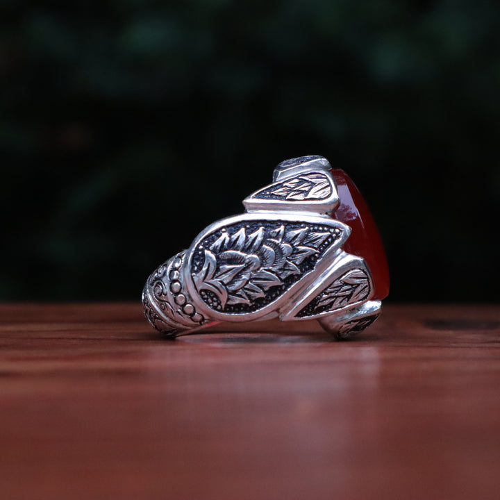 Malikat al-Yaman Yemeni Aqeeq (Agate) Sterling Silver Ring