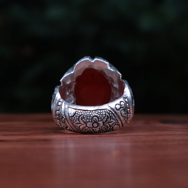 Malikat al-Yaman Yemeni Aqeeq (Agate) Sterling Silver Ring