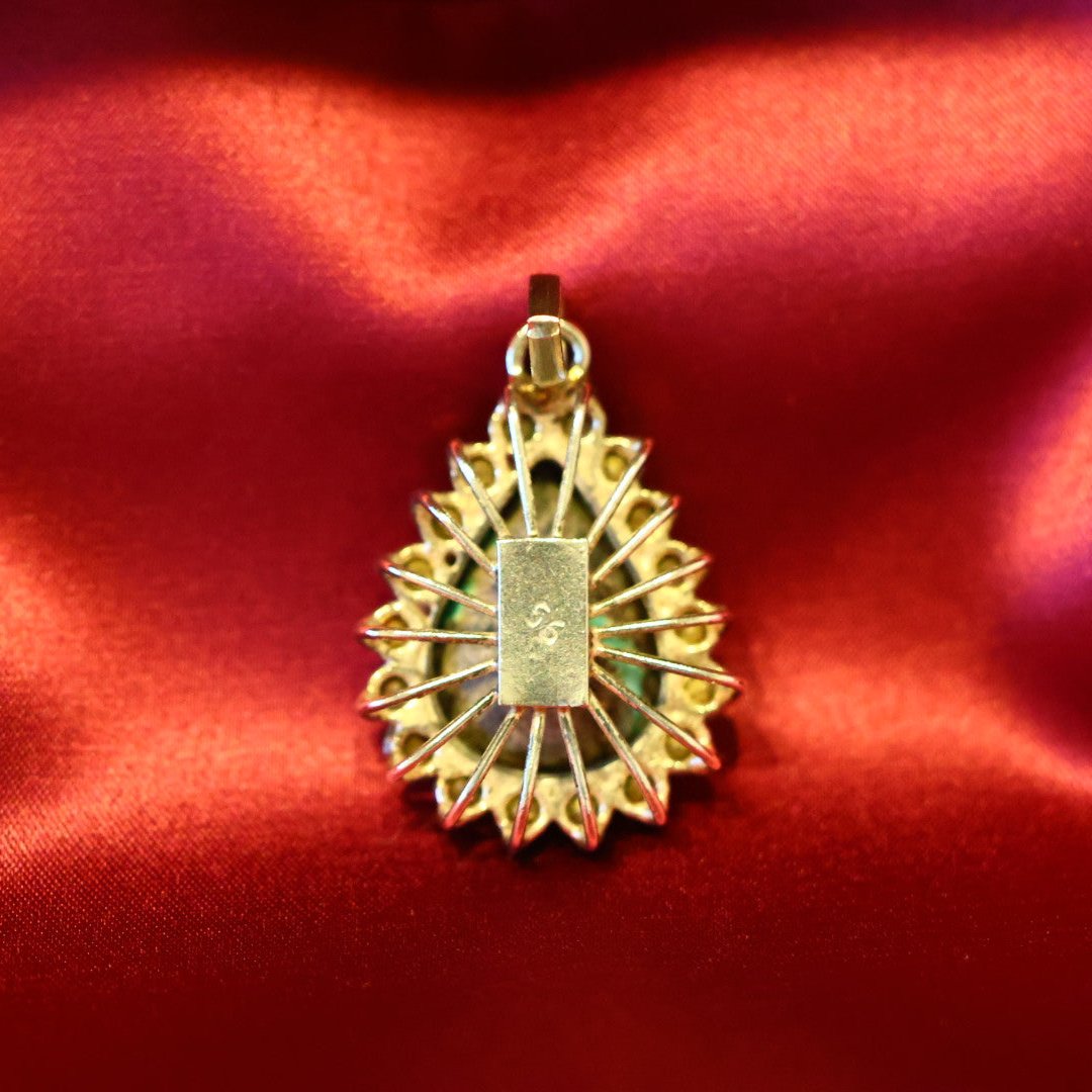 Ocean Mist Turquoise (Feroza) Zirconia Sterling Silver Pendant