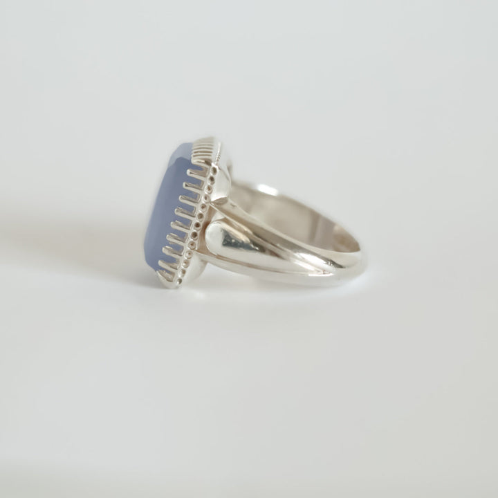 Qamarayn Al Basirah Yemeni Aqeeq Sterling Silver Ring