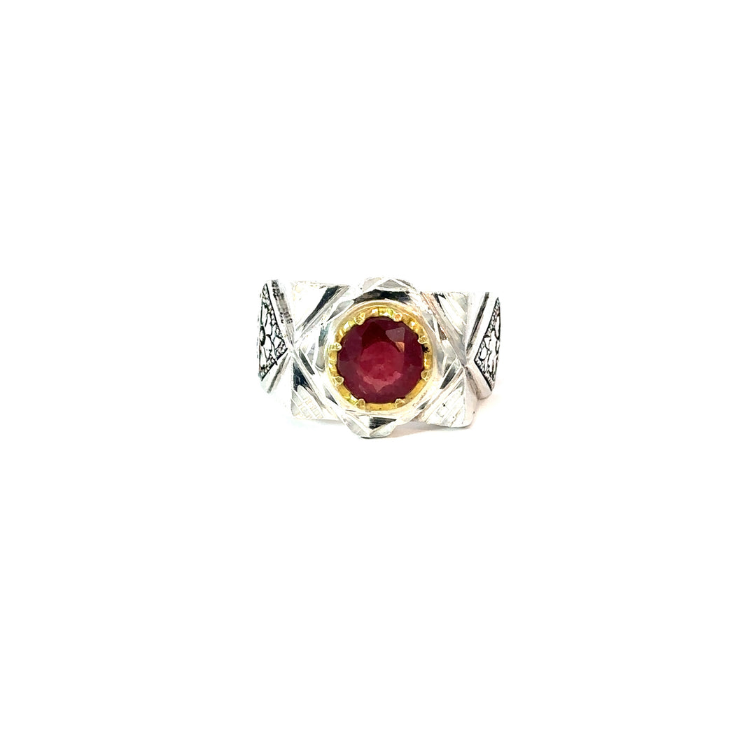 Persian Ruby Beauty Sterling Silver Ring | US Size 11