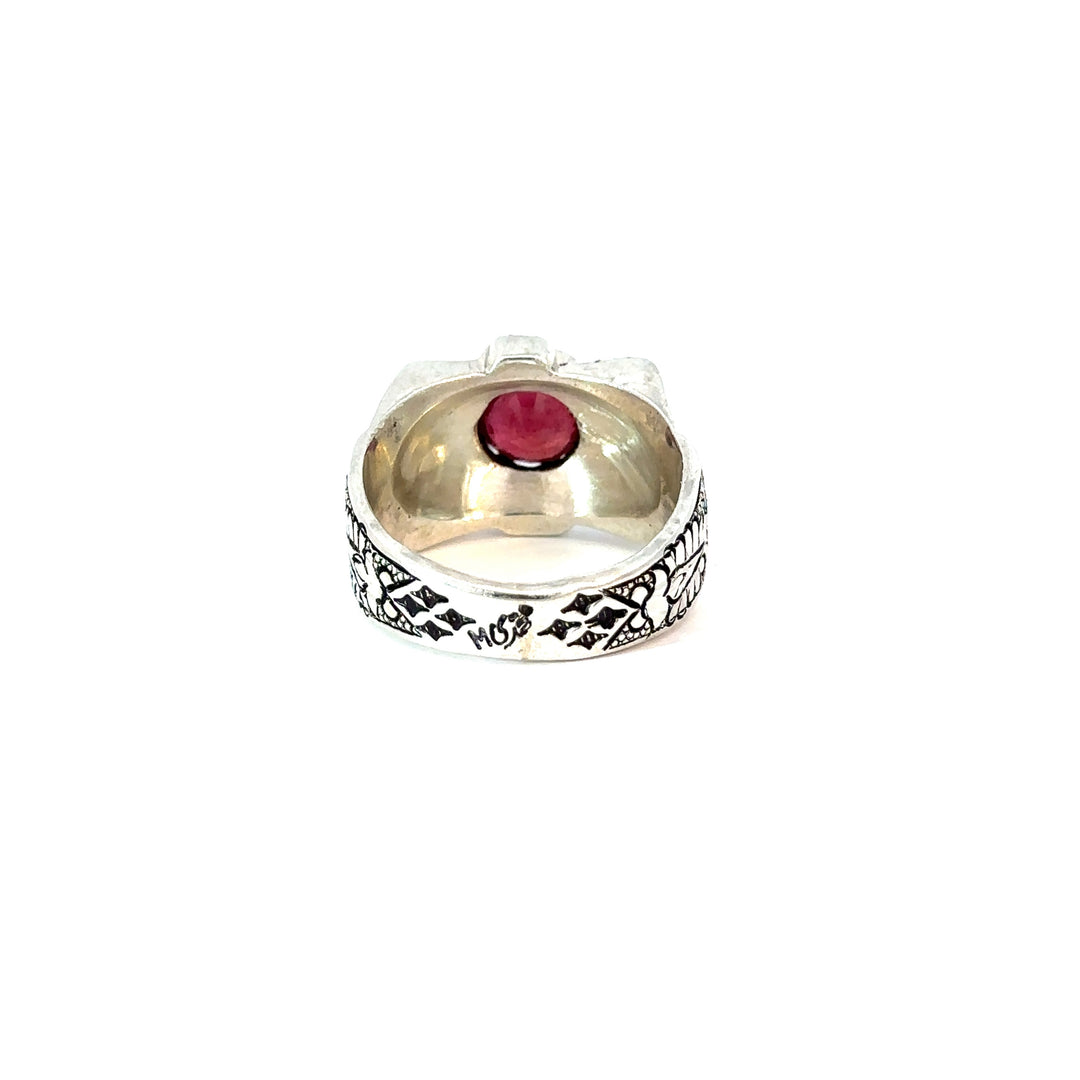 Persian Ruby Beauty Sterling Silver Ring | US Size 11