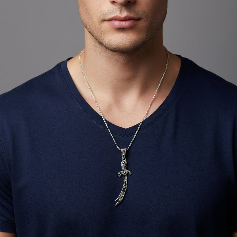 Saif Al Haq Zulfiqar Sterling Silver Pendant