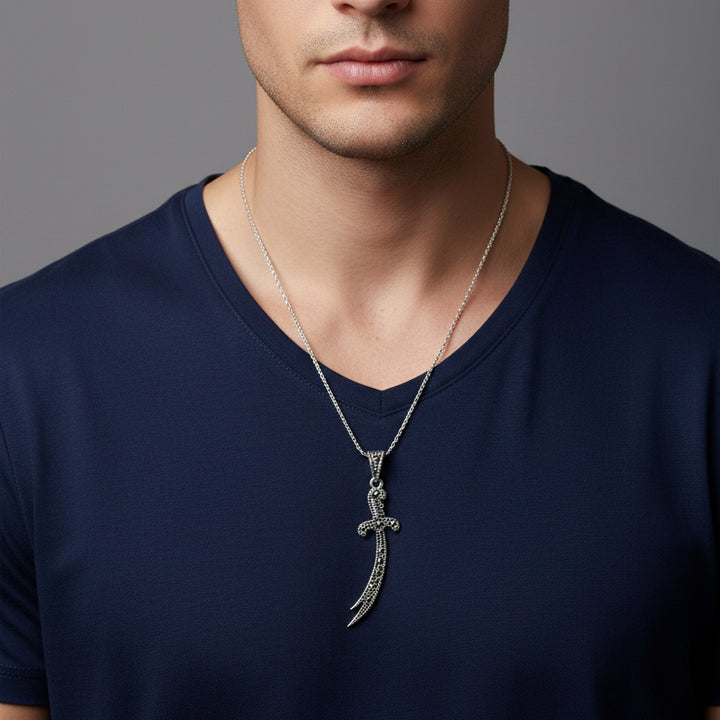 Saif Al Haq Zulfiqar Sterling Silver Pendant