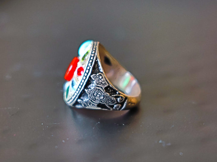 Wisdom Ring | Men's 9 Gemstone Sterling Silver Ring