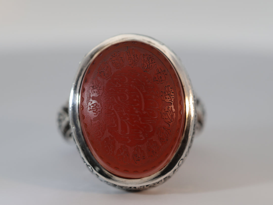 Khorasani Aqeeq Sterling Silver Ring | US Size 10.5