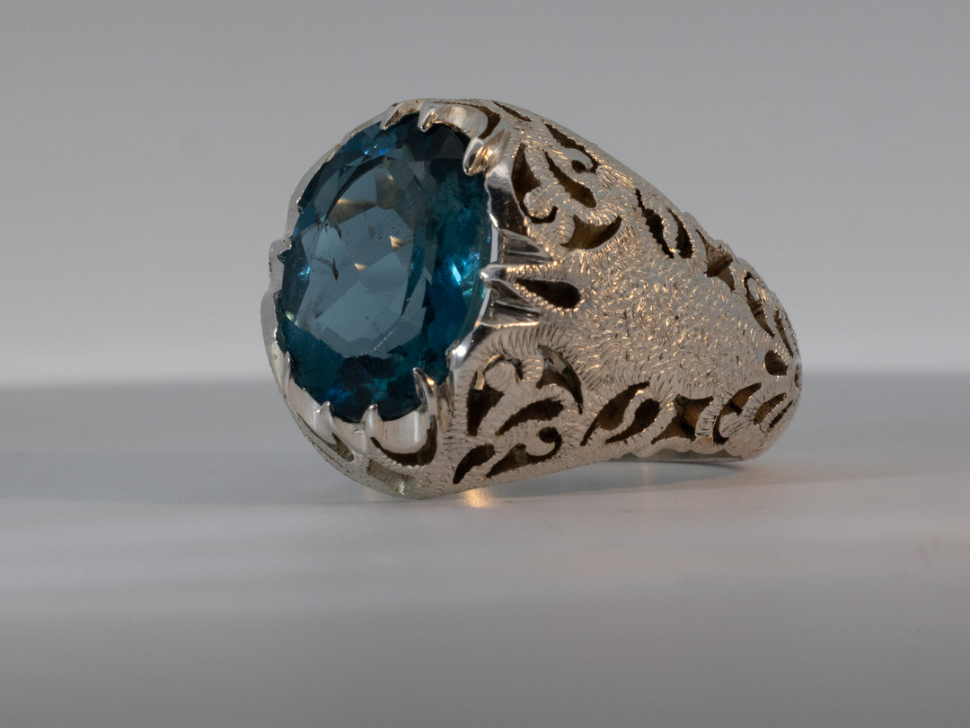 Topaz Sterling Silver Men Ring
