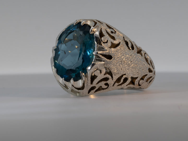 Topaz Sterling Silver Men Ring