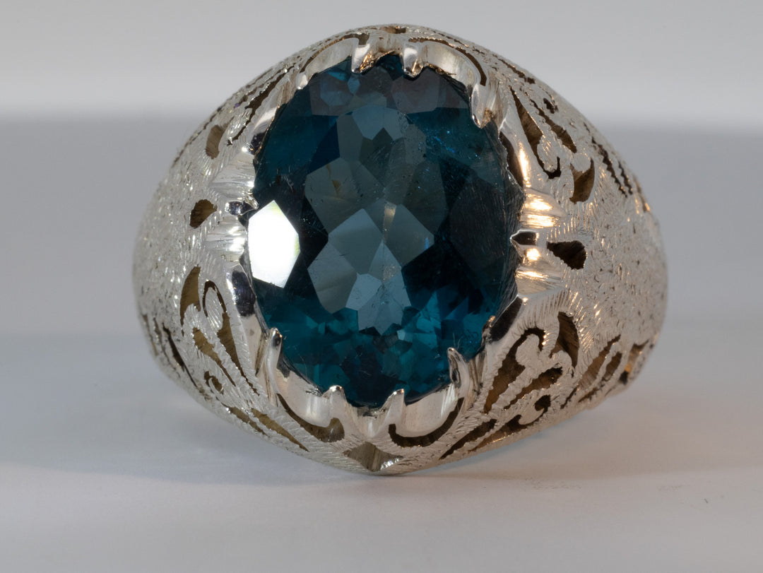 Topaz Sterling Silver Men Ring