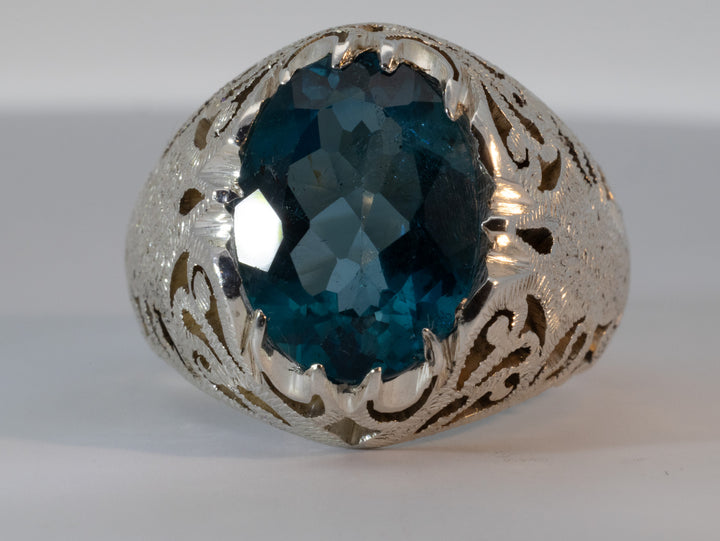 Topaz Sterling Silver Men Ring