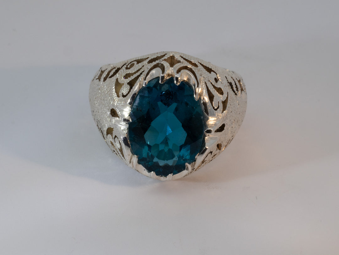 Topaz Sterling Silver Men Ring